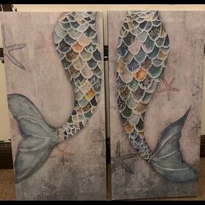 Mermaid canvas picture set